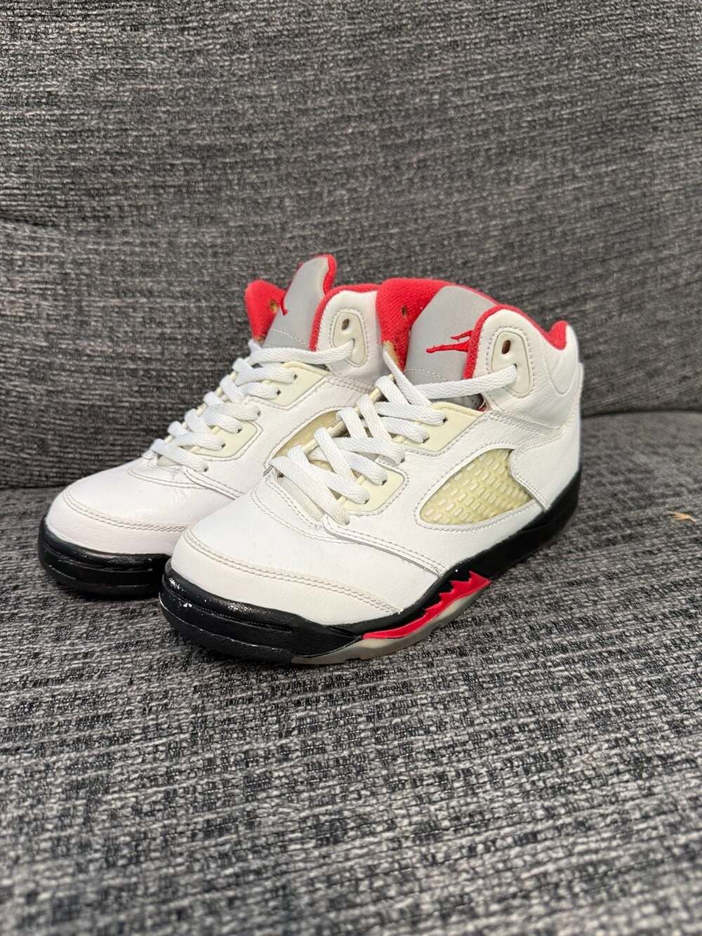 Air Jordan 5 Retro Fire Red Silver Tongue (PS) Little Kids Size 13C